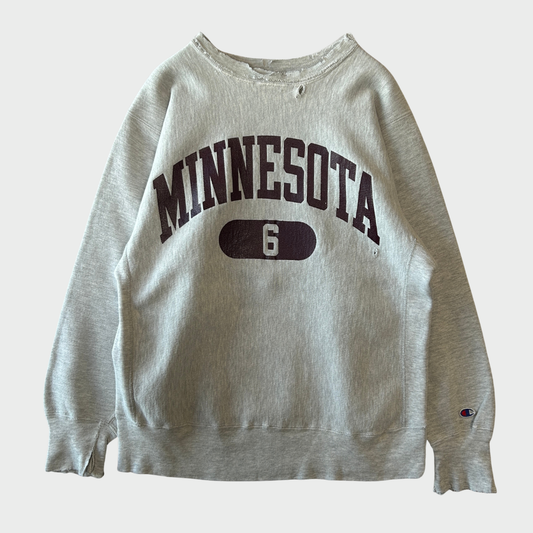 90's Champion Reverse Weave リバースウィーブ MINESOTA カレッジスウェット グレー (L) /A8191S-SO