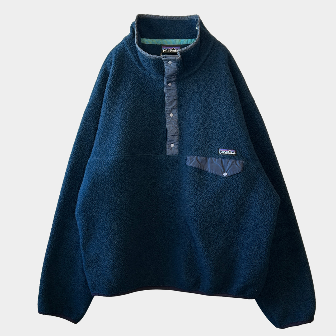 90's Patagonia パタゴニア スナップT フリースプルオーバー ネイビー /A9831F-SO
