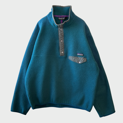 90's Patagonia パタゴニア スナップT フリース プルオーバー ターコイズブルー (L) /A9852F-SO