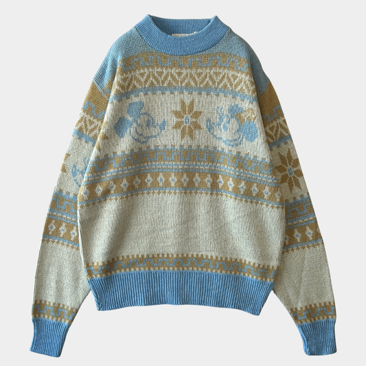 70's KENNINGTON　ディズニープロダクション ノルディック柄 アクリルニット ミッキーミニー (L)/A5708K-SO