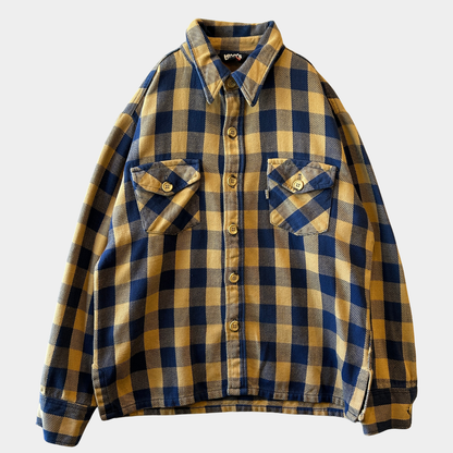 80's Levi's for men flannel shirt リーバイス ネルシャツ ベージュ ブルー (不明)/A8953SH-SO