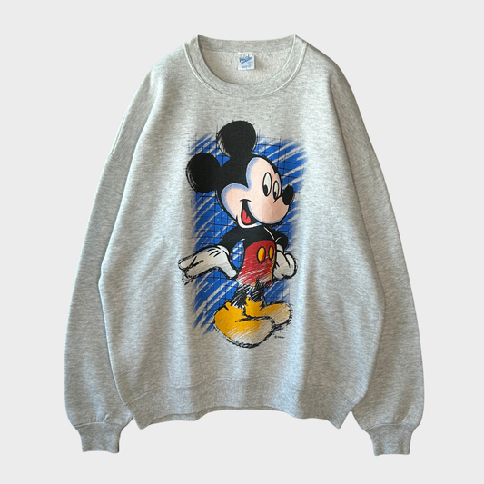 80~90's Velva Sheen Mickey ディズニー ミッキー スウェット グレー(XL)/B0082S-SO