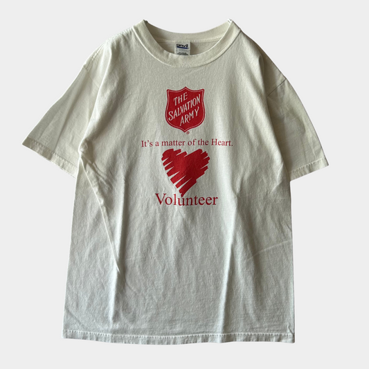 00's "THE SALVATION ARMY" ミリタリー Tシャツ ホワイト (M)/A7054T-SO