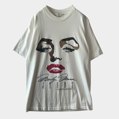 90's Marilyn Monroe jeans マリリン・モンロー Tシャツ 白 (サイズ不明)/A8468T-SO