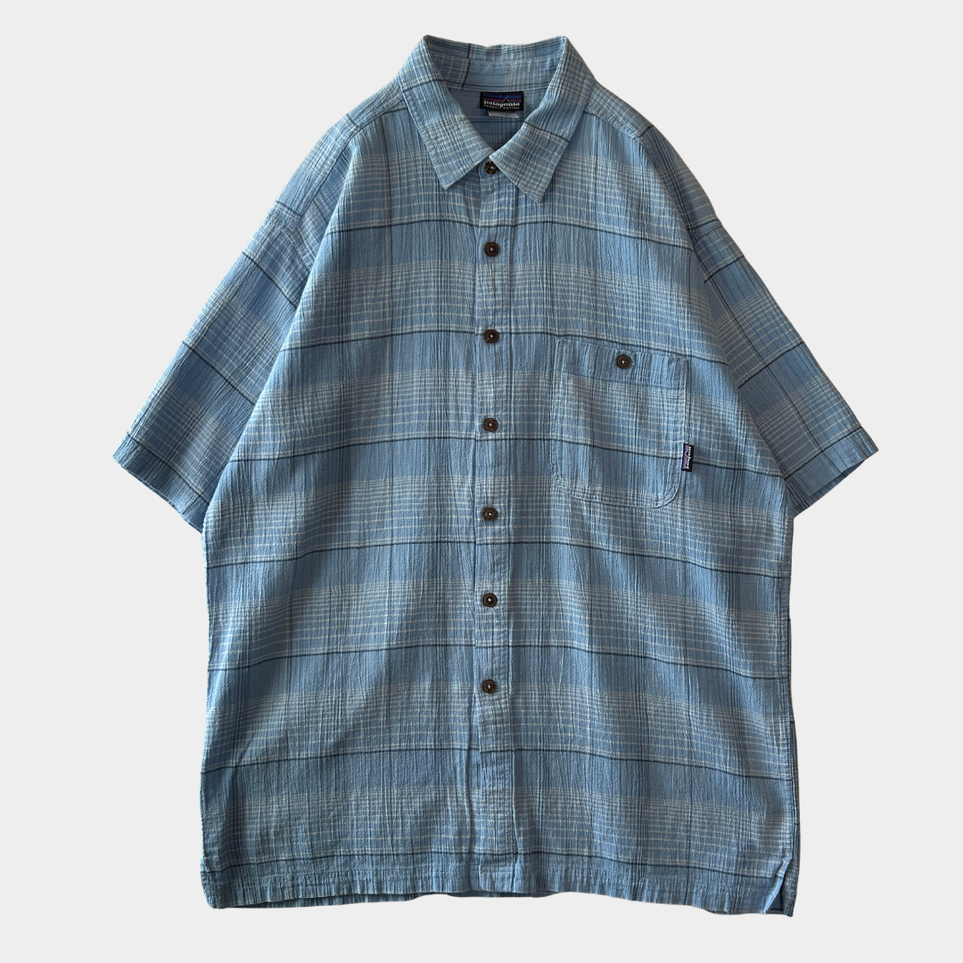 09 Patagonia パタゴニア Men's A/Cシャツ チェックシャツ ブルー(L)/C1316SH-SO