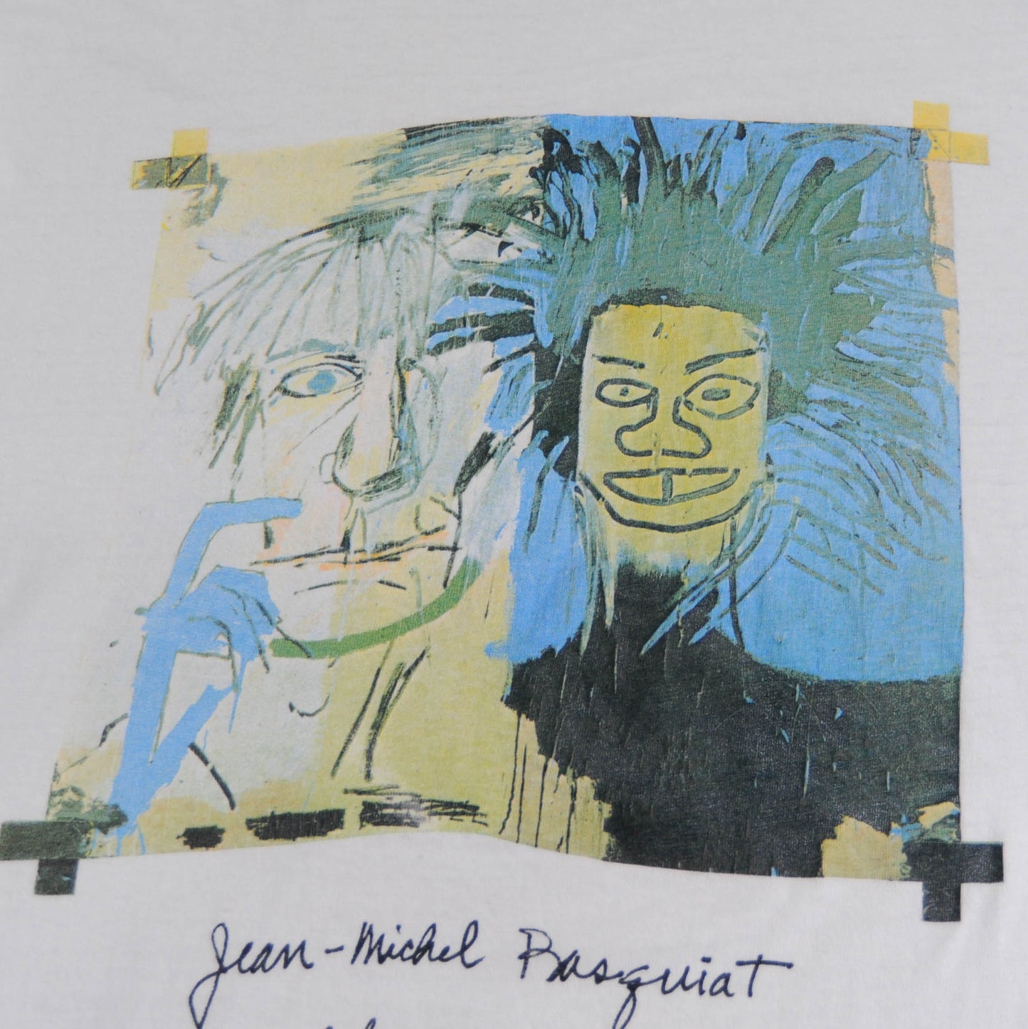 80’s Basquiat “Dos Cabezas” アートTシャツ (L)白/A3683T-SO