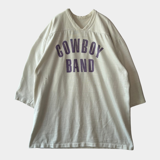 "COW BOY BAND" football T-shirt フットボール Tシャツ ホワイト (不明)/A7215T-SO