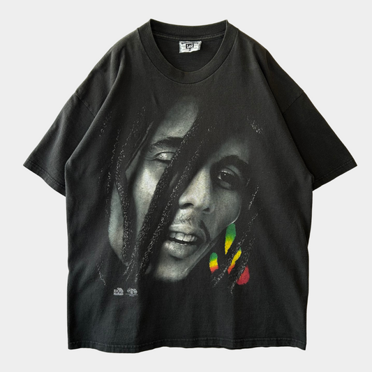 00's BOB MARLEY ボブ・マーリー フェイスプリントTシャツ レゲエ 黒 Lee(XL)/A4508T-SO