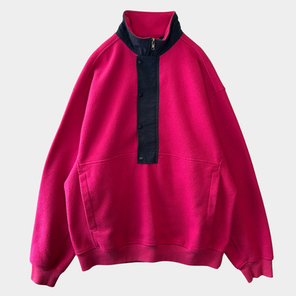 90's GAP ハーフジップフリース プルオーバー ピンク(M)/A9049O-SO