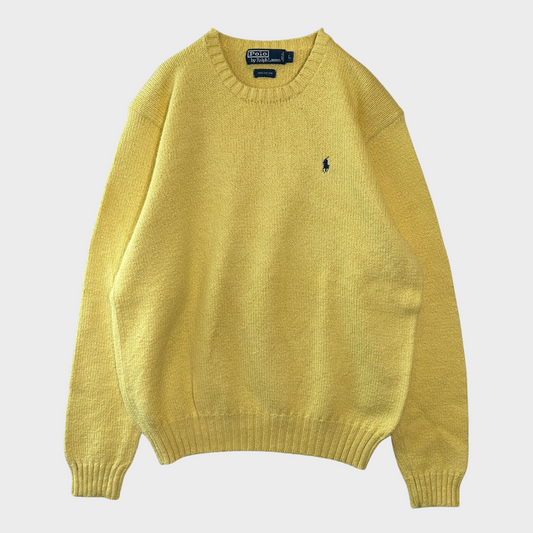 00's  RALPH LAUREN コットンニット イエロー  L /A8290K-SO