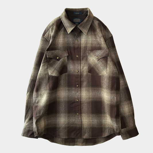 PENDLETON ペンドルトン オンブレ チェックウェスタンシャツ 茶(L)/8657SH-SO