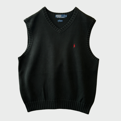 00's Polo by Ralph Lauren ラルフローレン ニットベスト 黒 (XL)/B2271V-SO