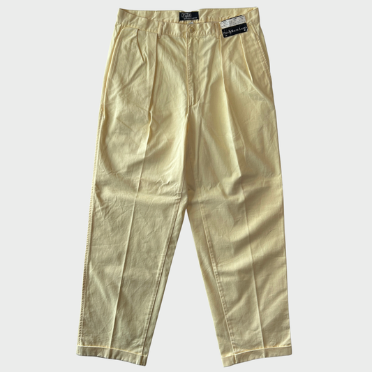 90's Polo Ralph Lauren ラルフローレン デッドストック ポロチノ 2タックチノパン ライトイエロー(34×34)/B3089P-SO