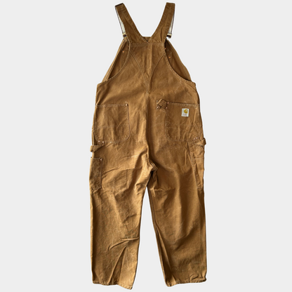 70's Carhartt エプロン付きダックダブルニーオーバーオール ブラウン/A7120P-SO