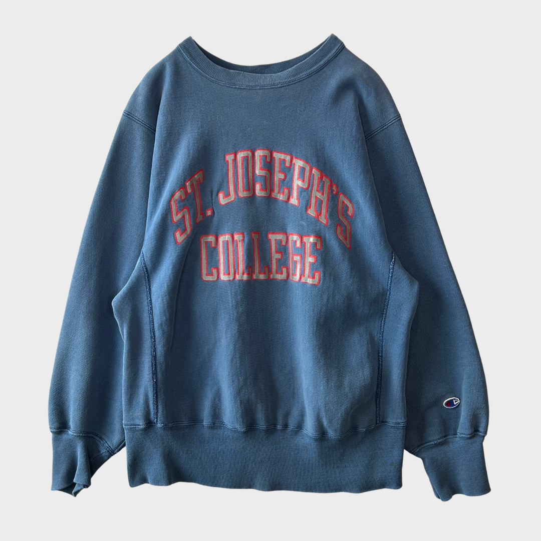 80's Champion Reverse Weave St. Joseph's リバースウィーブ カレッジスウェット 紺 (M)/C0252S-SO