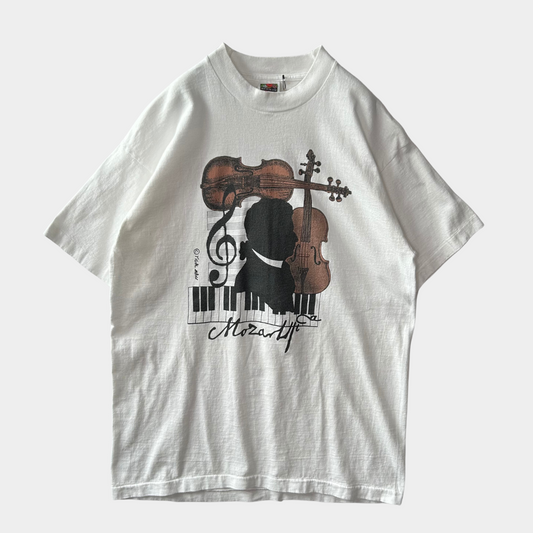90's Fruit of The Loom Mozart モーツァルト Tシャツ 白(L)/B1952T-SO