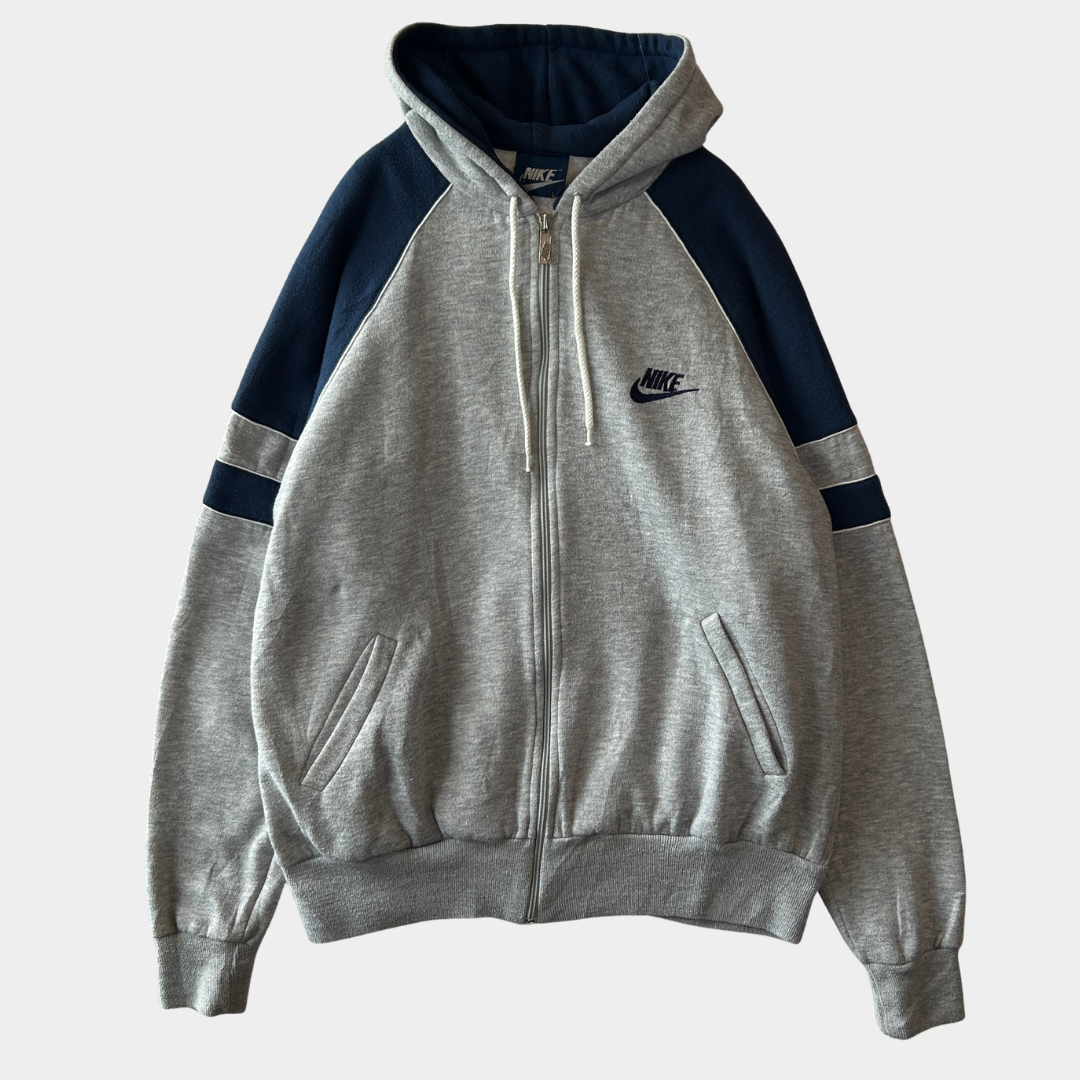 80's NIKE ジップパーカー スウェットフーディー グレー(L)/C0335S-SO
