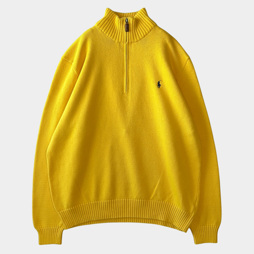 00's polo by Ralph Lauren ラルフローレン ハーフジップニット 黄 (XL)/C0325K-SO