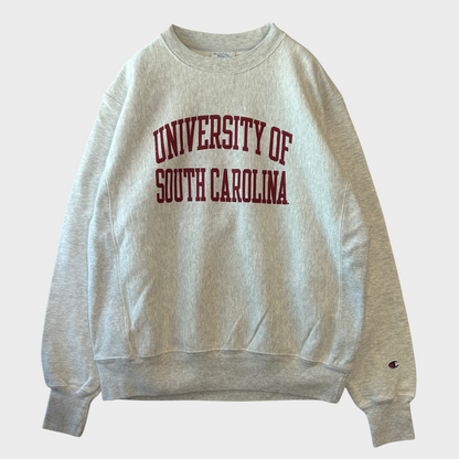 00's Champion "South Carolina" リバースウィーブ カレッジスウェット 白 (M)/B3071S-SO