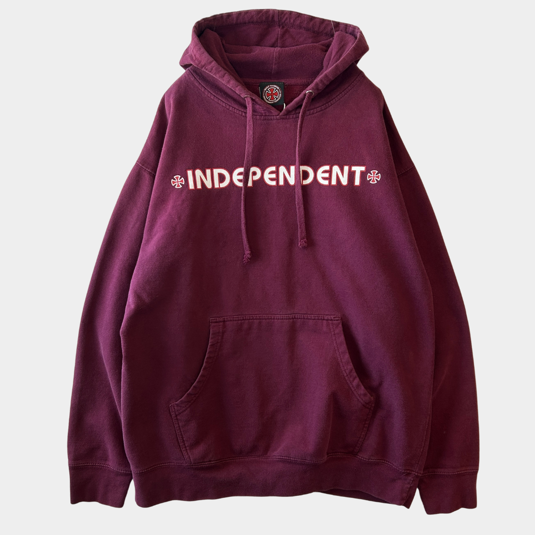 00's Independent アイアンクロス スウェットフーディー ワインレッド(L)/C0110S-SO