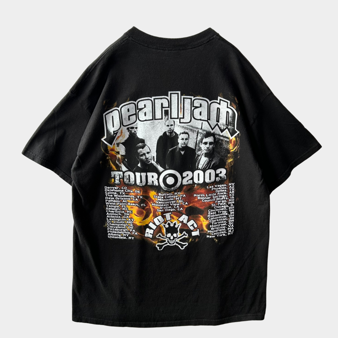 00's Peal Jam パールジャム Riot Tour2003 ツアーTシャツ 黒(XL)/A2721T-SO