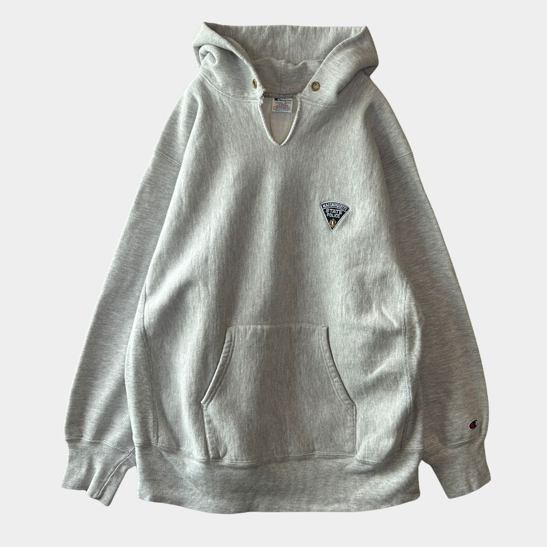 80's Champion Reverse Weave リバースウィーブ マサチューセッツ州警察 スウェットフーディー (XL)/C0770R-SO
