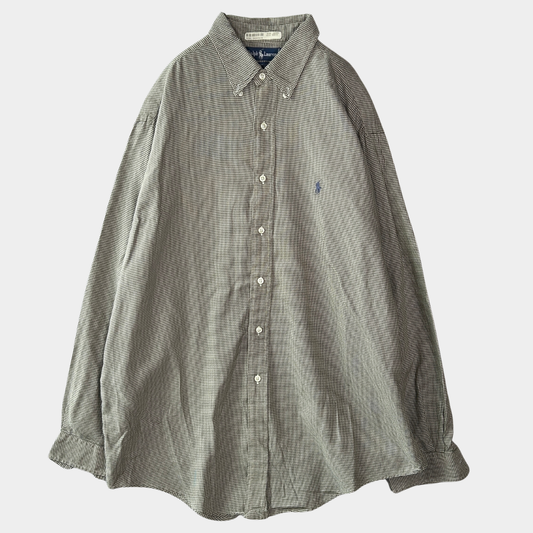 00's Ralph Lauren YARMOUTH 千鳥柄シャツ 黒白 (17-35)/A8005S-SO