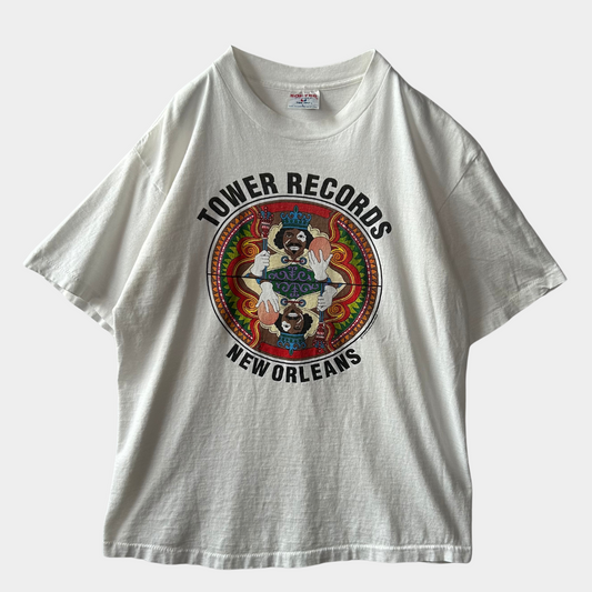 90's SOF Tee TOWER RECORDS NEW ORLEANS タワレコTシャツ 白(L)/A6410T-SO
