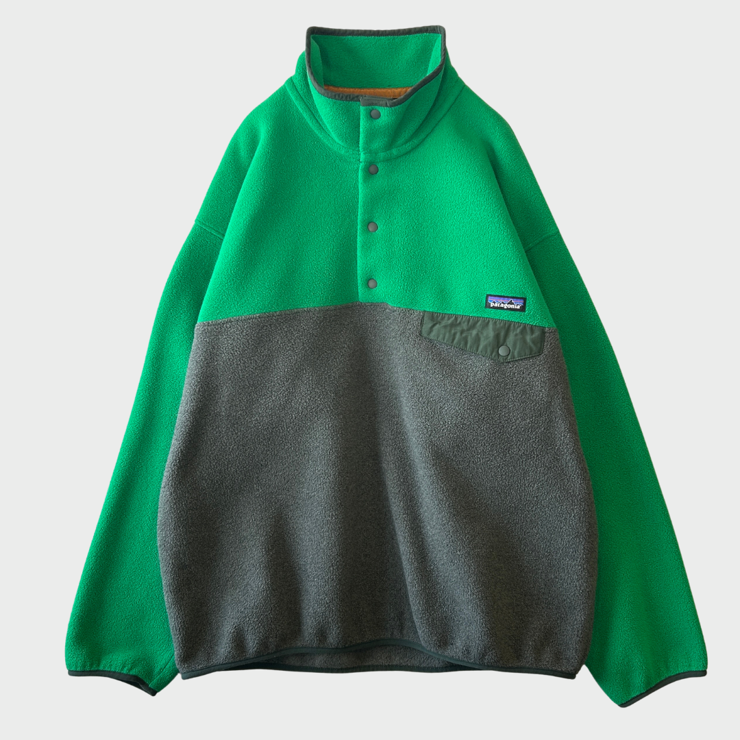 FA14 Patagonia パタゴニア スナップT シンチラ フリース グリーン ダークグレー (L) /C0224F-SO