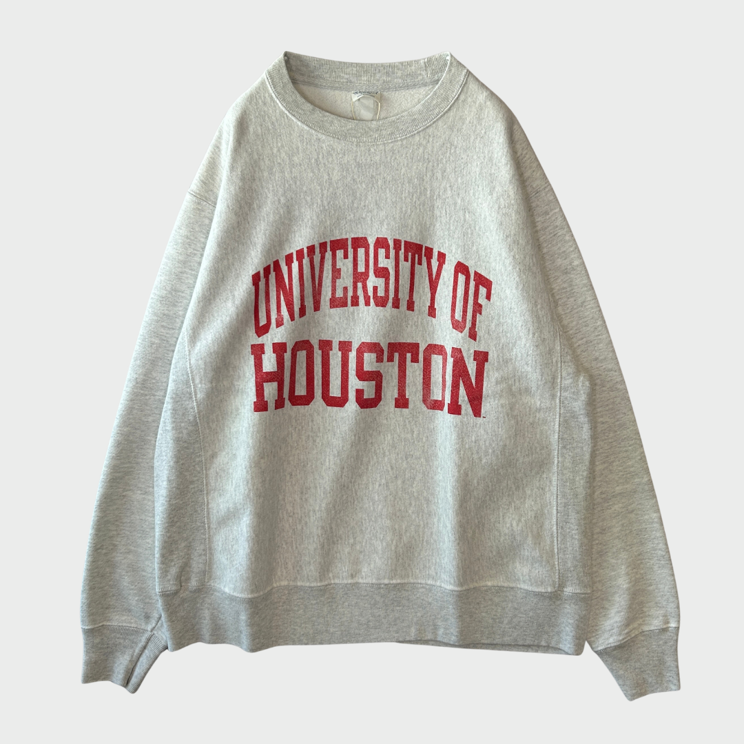 Champion Reverse weave リバースウィーブ "UNIVERSITY OF HOUSTON" カレッジスウェット グレー系 (L)/B3513S-SO