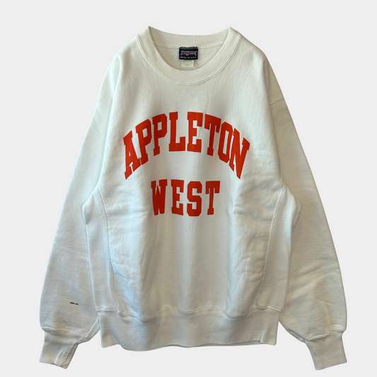 90's JANSPORT ”APPLETON WEST" カレッジスウェット リバースウィーブタイプ 白(L)B2276S-SO