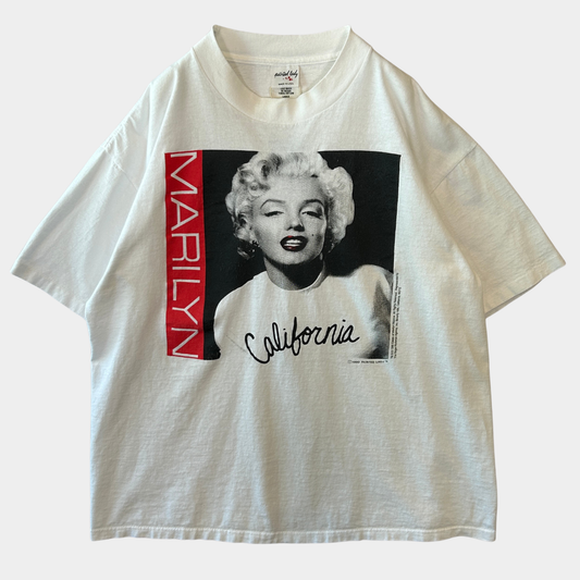 90's Marilyn Monroe マリリン・モンロー フォトTシャツ 白(L)C0890T-SO