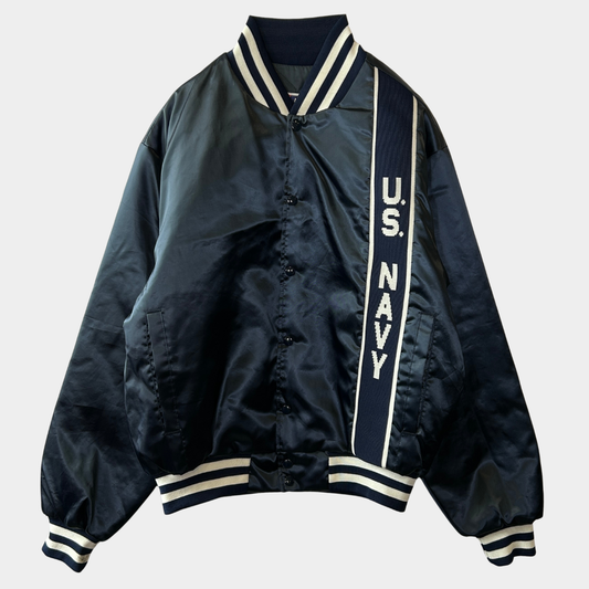 90's Swingster U.S.NAVY ナイロンスタジャン ミリタリー 紺(L)/A8364O-SO