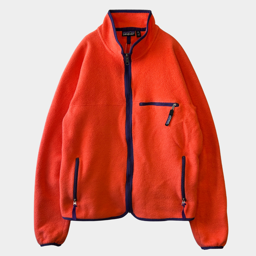 90's Patagonia パタゴニア シンチラカーディガン ピンク/パープル (XL)/A9389F-SO