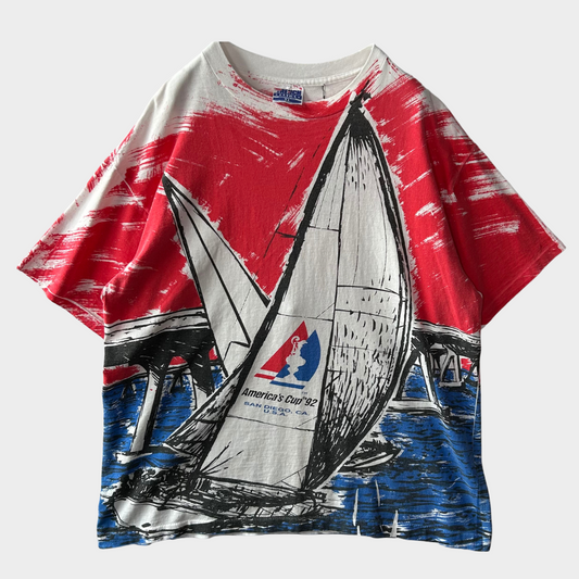 90's America's Cup'92　オールオーバープリントTシャツ (XL)/B1950T-SO