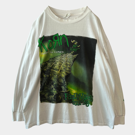 90's KORN ”Family Values Tour 98" ツアーロンT バンドTシャツ 袖プリント (XL)/C0285T-SO
