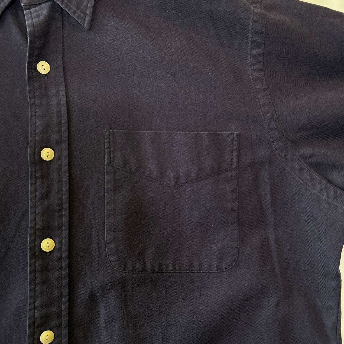 90's Polo by Ralph Lauren ラルフ　"Lowell Sport" コットンヘリンボーンシャツ(M)/C1431SH-SO