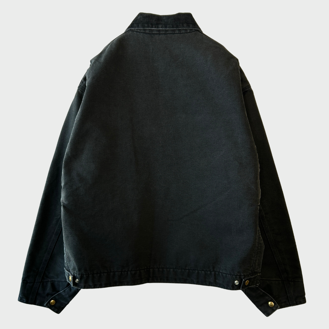 90's Carhartt カーハート デトロイトジャケット 企業ロゴ入り 黒 (L)/A8784J-SO