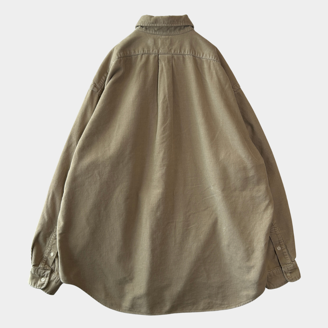 Ralph Lauren ラルフローレン ”BIG SHIRT" ボタンダウンコーデュロイシャツ ベージュ(L)/C1725SH-SO