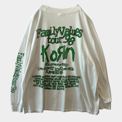 90's KORN ”Family Values Tour 98" ツアーロンT バンドTシャツ 袖プリント (XL)/C0285T-SO