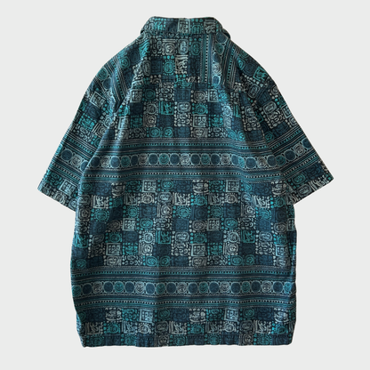 00's L.L.Bean エルエルビーン 総柄 トロピック オープンカラーシャツ 青系 (サイズ不明) B3684SH-SO