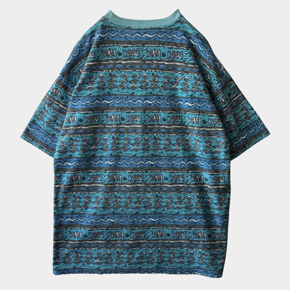 90's Ocean Pacific ネイティブ柄 サーフ ポケットTシャツ 青系統 (2XLT)/C1227T-SO