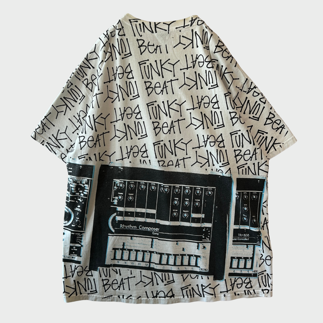 00's Stussy ステューシー Roland TR-808 "Funky Beat" コラボTシャツ 白 (XL)/B2209T-SO