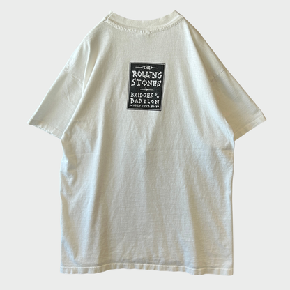90's anvil Rolling Stones 1977-1998「Bridges to Babylon World Tour」ツアー バンドTシャツ 白 (L) /B3490T-SO