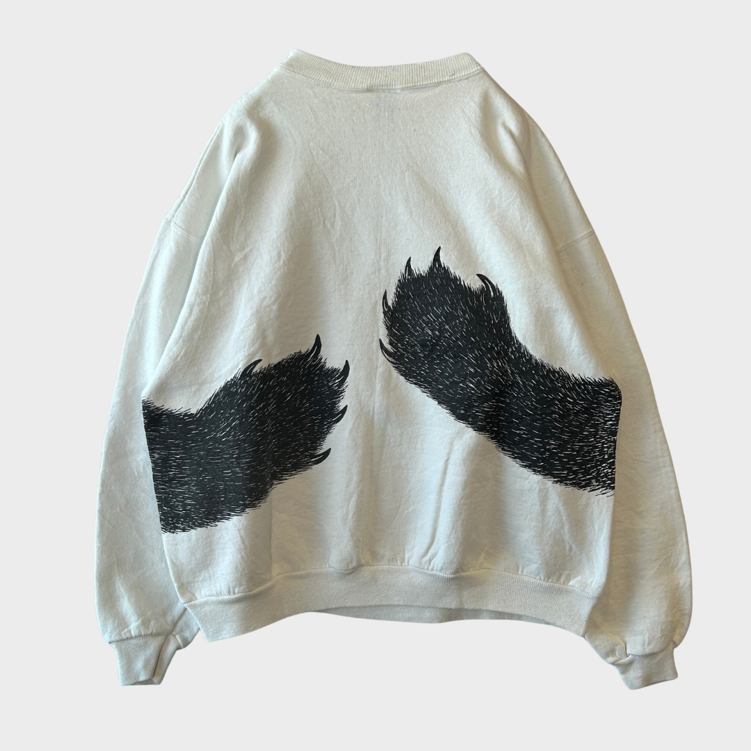 90's Hanes ヘインズ Wheelhouse Design A Hug クマ アニマル スウェット 白 (XL) /A8919S-SO