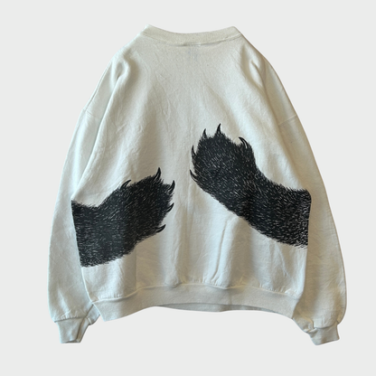 90's Hanes ヘインズ Wheelhouse Design A Hug クマ アニマル スウェット 白 (XL) /A8919S-SO