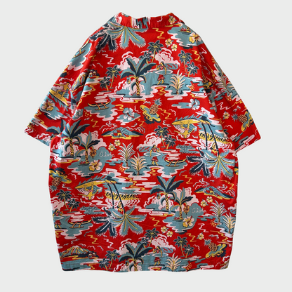 00's Polo Ralph Lauren アロハシャツ 赤 (XL)/A4389S-SO