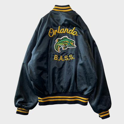 80's Pla-Jac by Dunbrooke ナイロンスタジャン U.S.BASS ブラックバス ネイビー (M) B4098J-SO