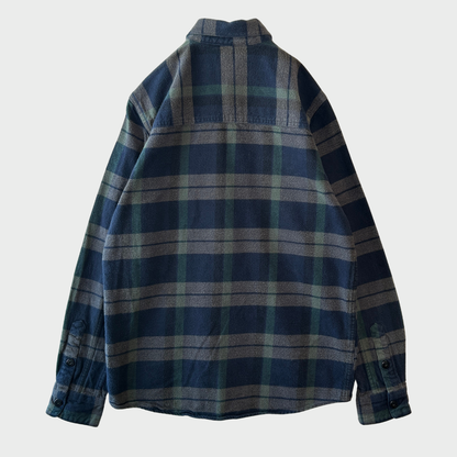 00's VOLCOM チェック フランネルシャツ SLIM FIT ネイビー (M) B4118SH-SO