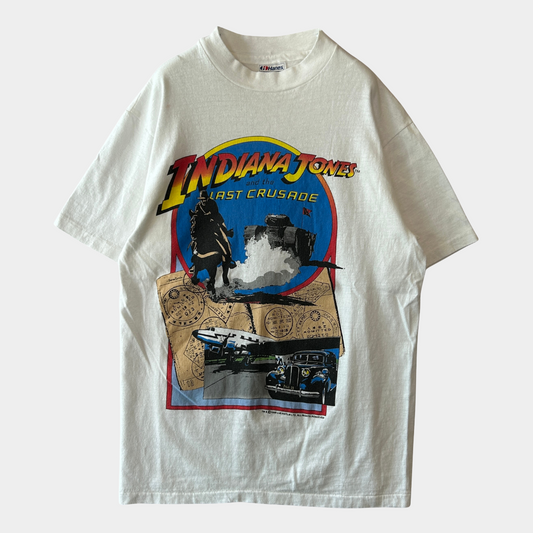 90's  Hanes  INDIANA JONES and the LAST CRUSADE インディ・ジョーンズ/最後の聖戦  ムービーTシャツ 白 M/A4065T-SO
